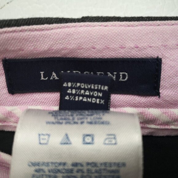 Lands' End Ladies Size 12 Charcoal Slight Flare Zipper & 2 Clasp Closure Pants - Picture 4 of 15